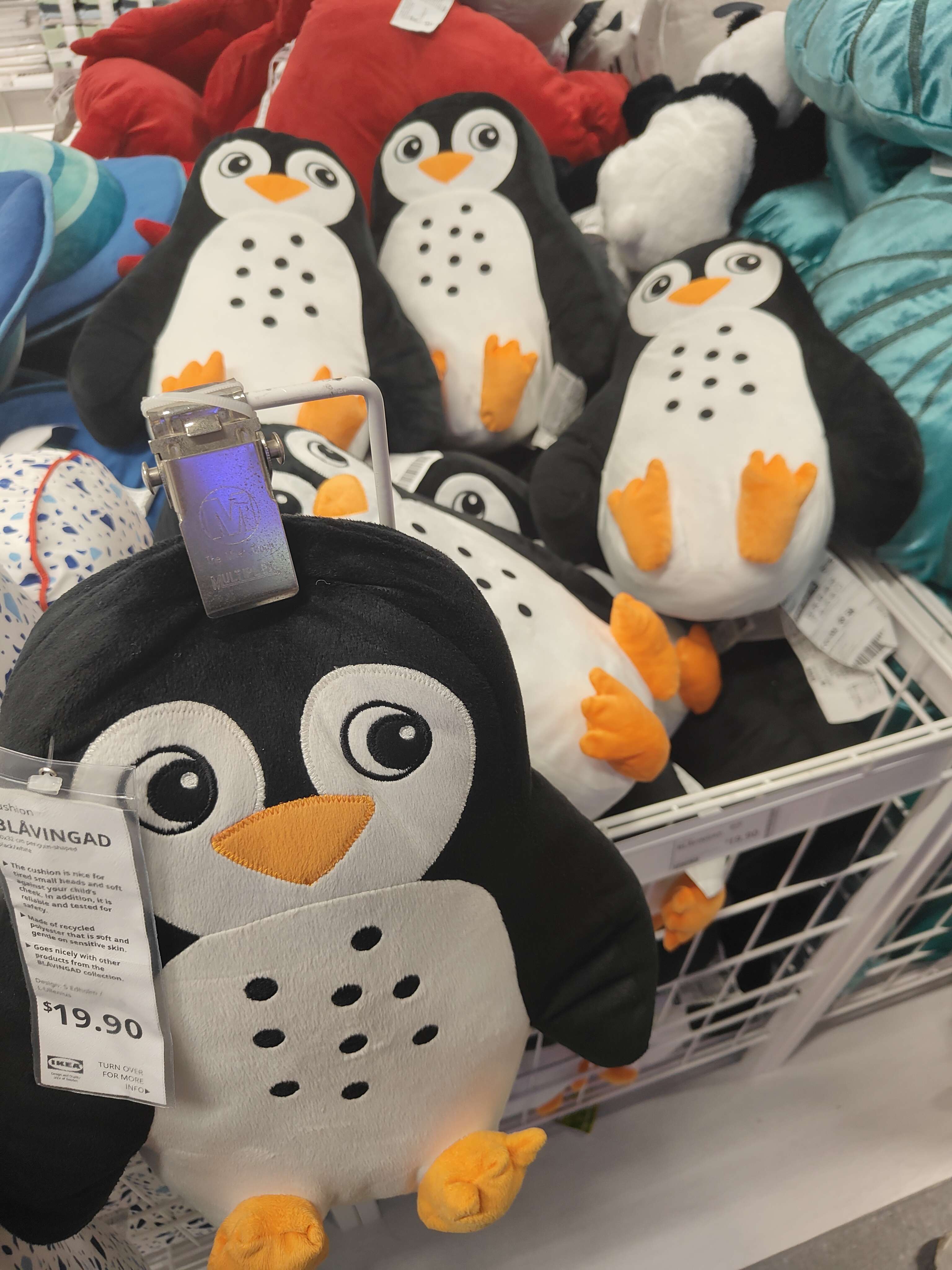 Penguin plushies in an IKEA in Tampines